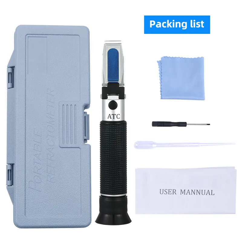 Yieryi Portable Refractometer Design For Liquor Alcohol Content Tester 0-80% V/V ATC Refractometer With The Retail Box