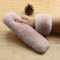 Real hair rex rabbit fur snap ring  bracelet, foldable cuffs, hand accessories, hair ring dual-use to keep warm