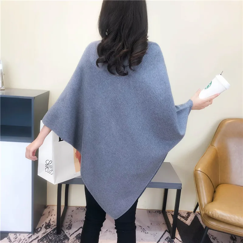 Wholesale Crochet Women Sweater Tassel Scarf Shawl Pearl Embroidery Knit Cashmere Pullover Capes Wool Pashmina Poncho Cloaks