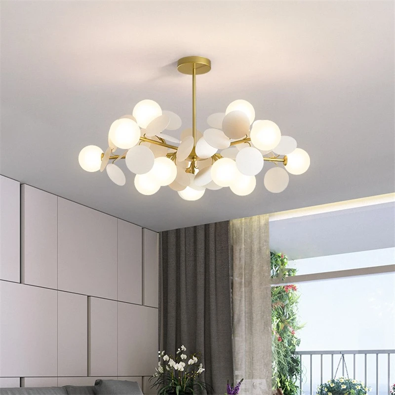 Nordic Designer molecular lamp Flower Branch Pendant Lights LED Acrylic Hanging Lamp Restaurant chandelier Living Room Lighting