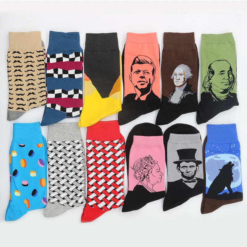 

Men's Cotton Socks Harajuku Print Set Gifts Funny Christmas Women's Sock Warm Winter From The Factory Dropshipping Contact Us