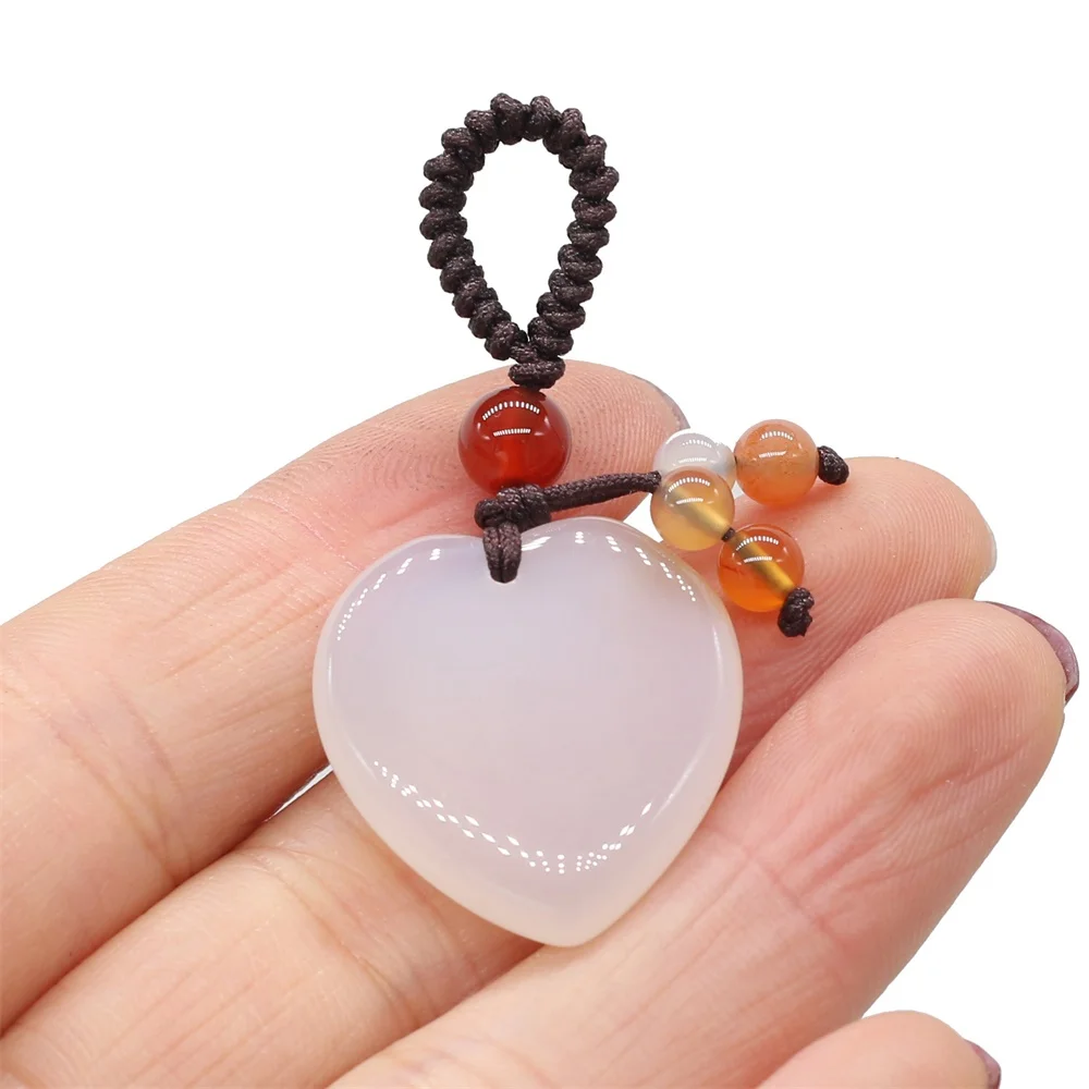 Natural Stone Keychains Red Agates Quartzs Wallet Decor Key Ring Accessories Jewelry Gifts