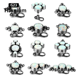 G23 Titanium Piercing Micro Dermal Anchor Opal Top Set 14G Base Dermal Piercing Hide In Skin Dermal Rings Body Jewelry Earrings