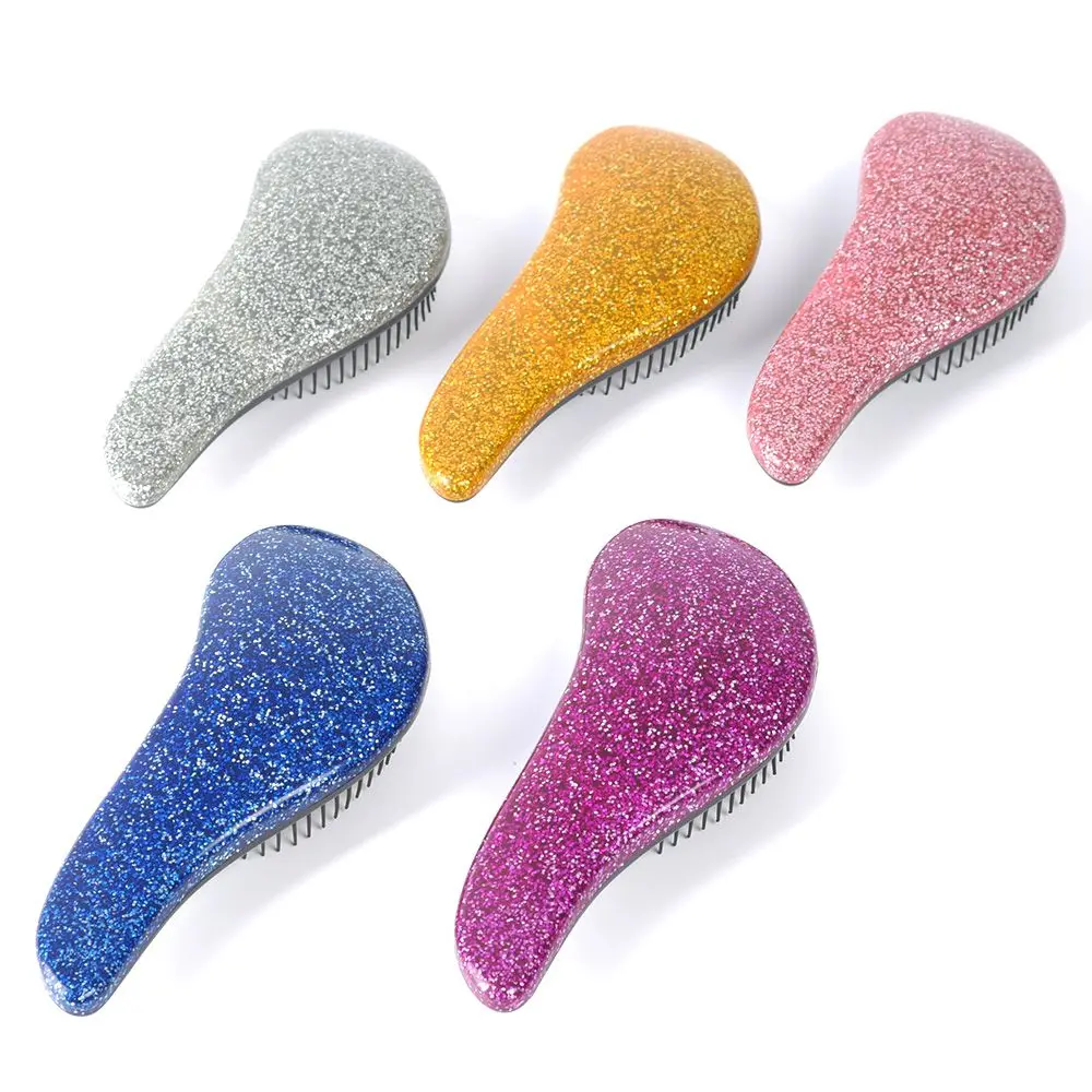 1Pcs Glitter Magic Anti-Stati Handle Detangling Comb Shower Massage Hair Brush detangler Salon Styling Tool hairbrush Wholesale