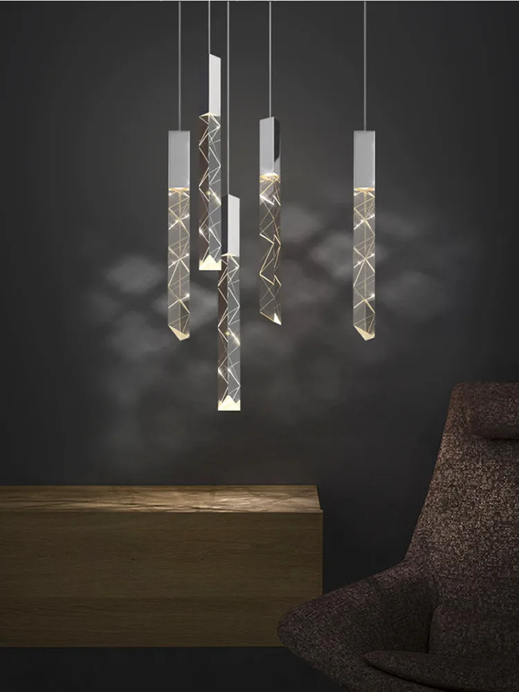 

Modern Crystal Led Pendant Light Luxury Light Hang Lamp For Living Room Stairs Bedroom Hotel Shop Customizable Lighting Fixtures