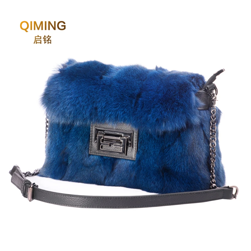 Real Fox Fur Women Handbags Genuine Leather Newest Party Multicolour Bags Fox Fur Ladies hand Shoulder Bag Gift Crossbody Bags