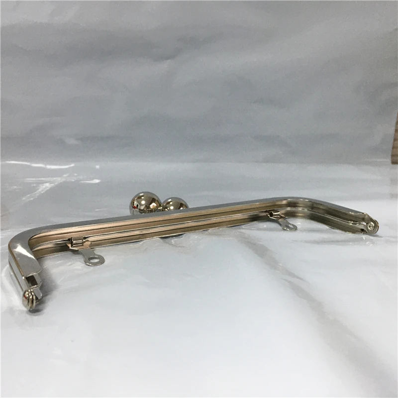23cm or 18cm Bag Frame Purse Hardware Frame Big Ball Women Handmade Bag Handle DIY Parts Clutch Purse Frame No Hole Nickel