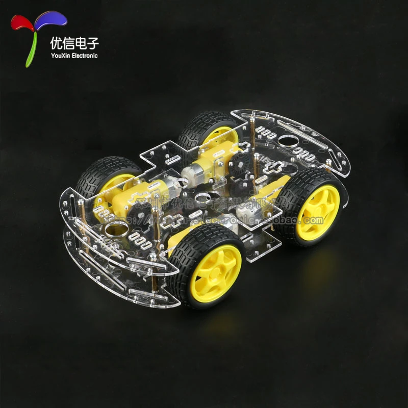 Intelligent Trolley Chassis 4WD Trolley Tracking / Obstacle Avoidance Trolley Chassis