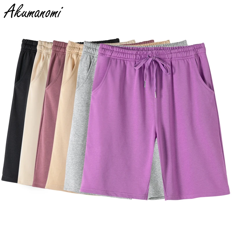 plus size 7xl 6xl 5xl 43xxl black gray khaki beige purple oversize women high waist shorts korean loose casual basic sweatpants