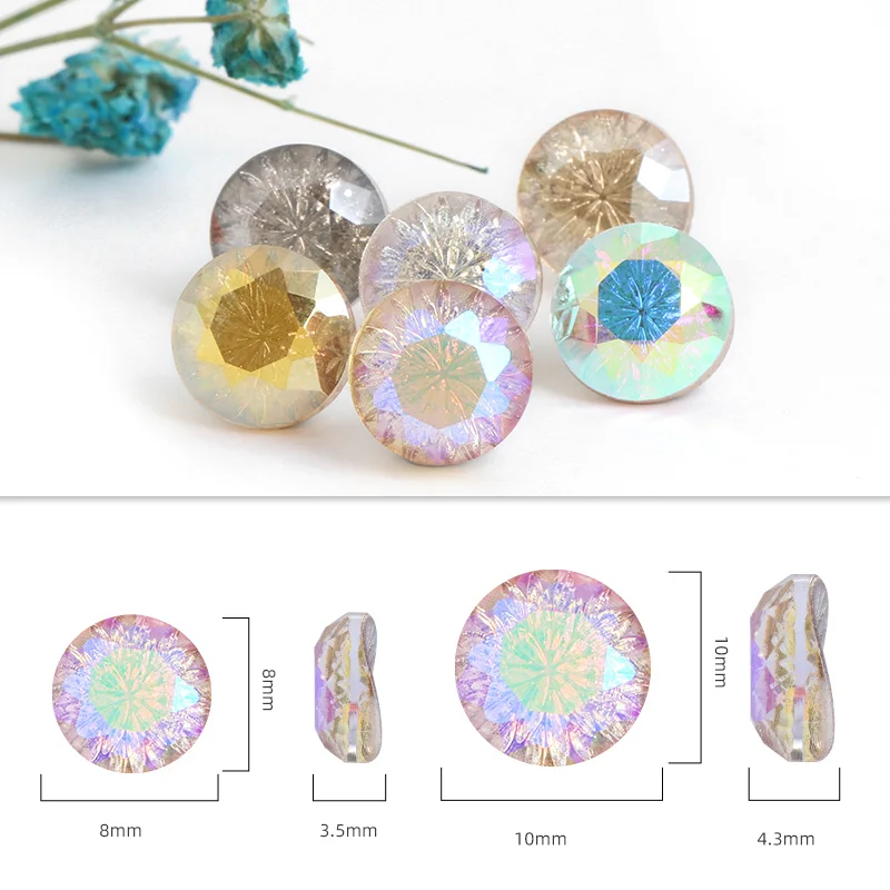 Pipatian Rivoli Rhinestone Nails Sticker K9 Glass Crystal Flat Back Glue Gems Crafts Gemstone for Nail Art Shiny Strass Trim