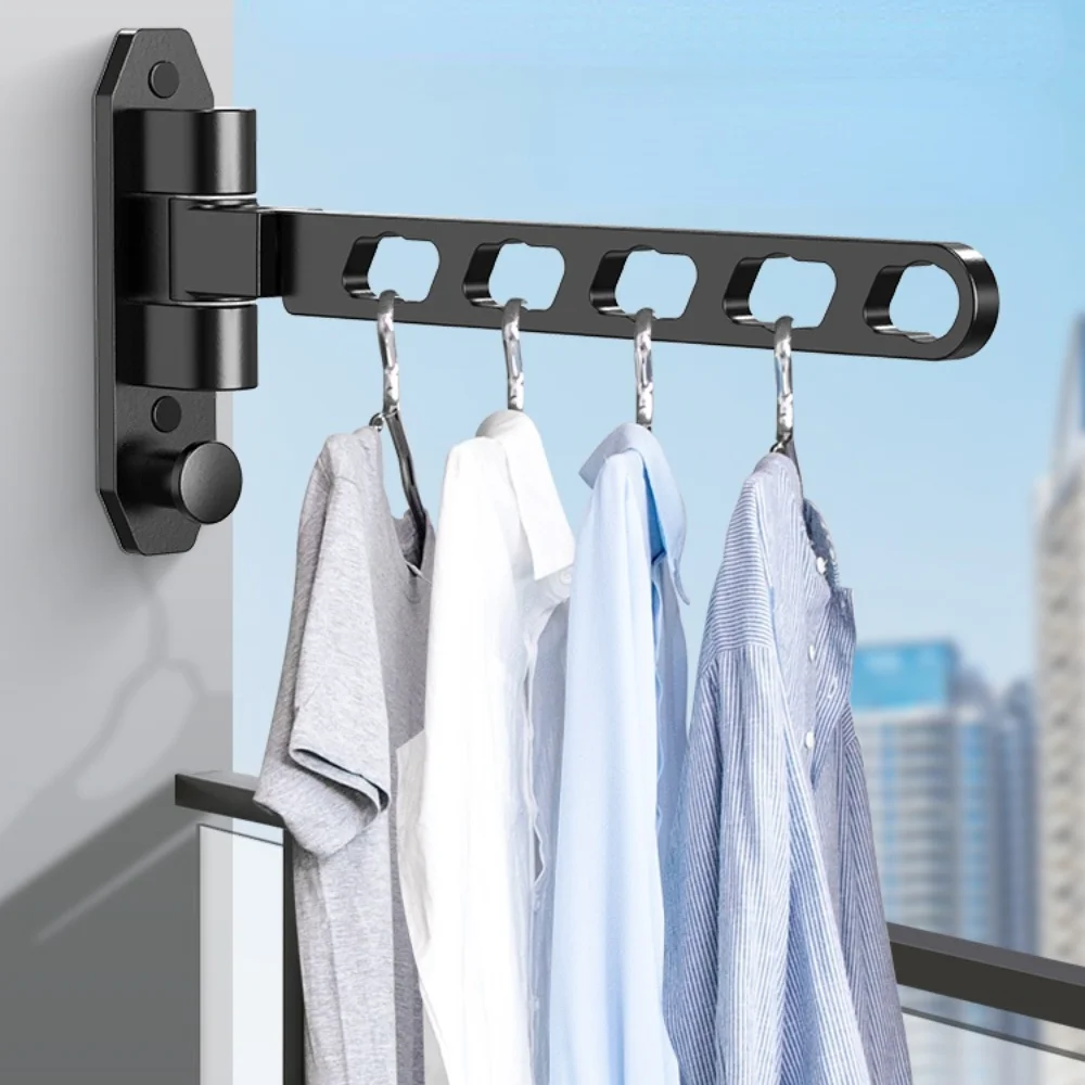 

Clothes Hanger Wall-Mounted Folding Bathroom Clothes Fantastic Rack Punch-Free Retractable Clothesline Pole