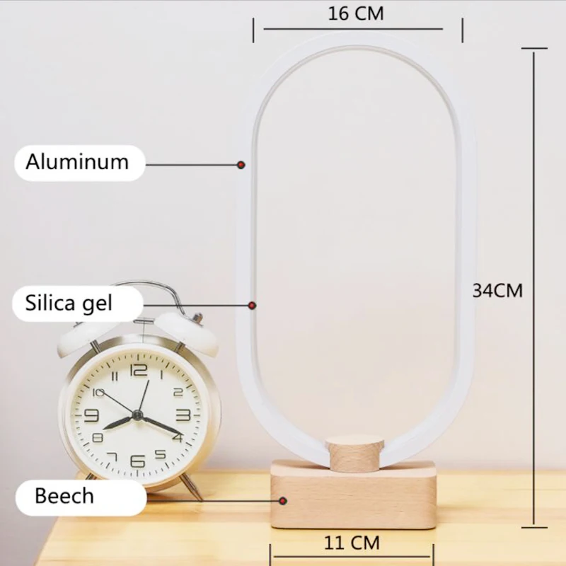 LED يعتم طاولة خشبية صلبة مصباح غرفة نوم السرير ضوء الليل الإبداعية ديكور المنزل فريد هووسورمينغ هدية 3 لون مصباح