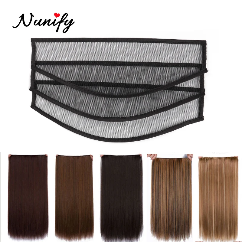 Nunify 1-5Pcs Czarna siatka na włosy do robienia klipów Niewidoczne przedłużanie włosów Syntetyczna ludzka spinka do włosów Siatka do włosów Narzędzia do stylizacji włosów