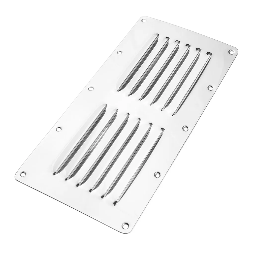 316 Stainless Steel Air Venting Panel - Rectangular Louvered Vent Cover Grille for Marine Yacht RV Caravan