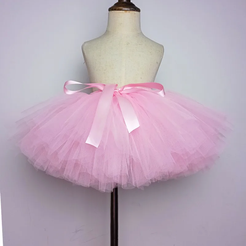 Tutu Skirt Girls Birthday Party Fluffy Pink Tutu Skirt Multi Colors Handmade Ballet Dance Skirt Suit for First Birthday Party