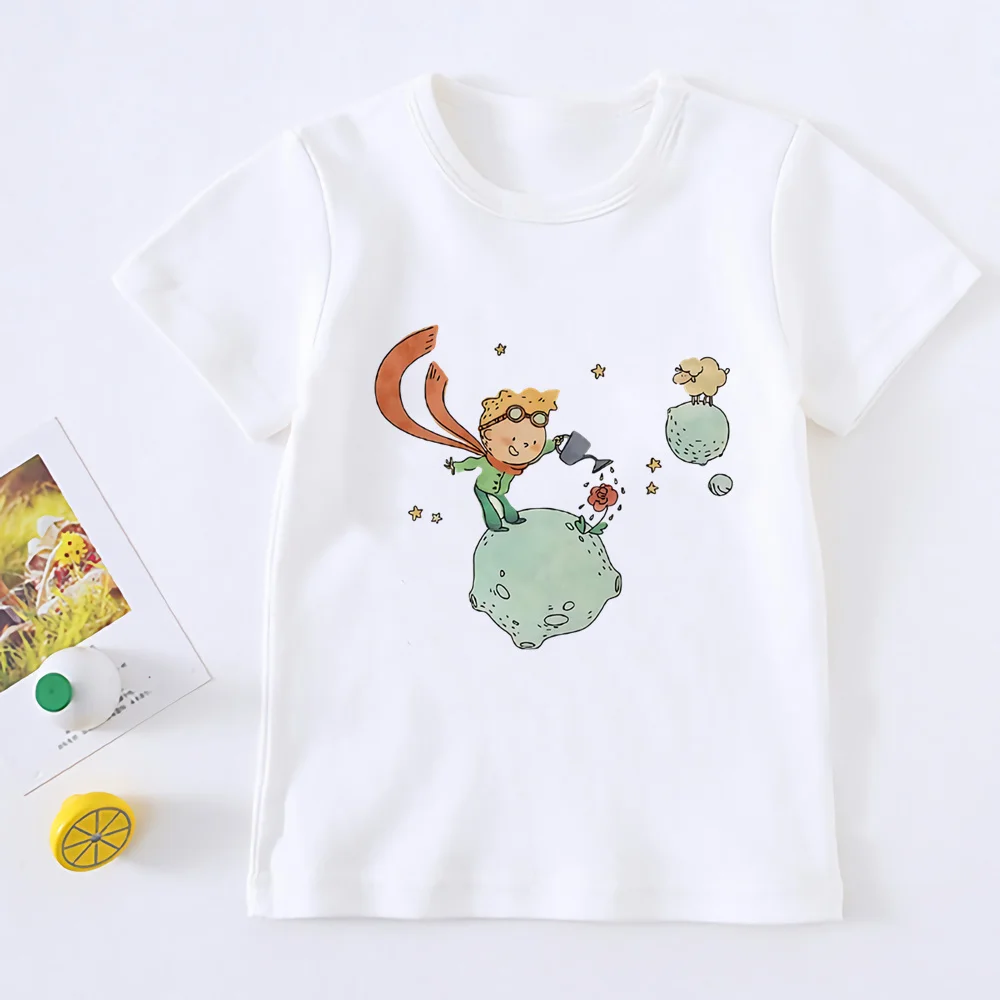 

Summer Casual Le Petit Prince Kids Print T-shirt Boys Girls Fashion Funny T shirt Children Kawaii Short-sleeved Tshirts,YKP032