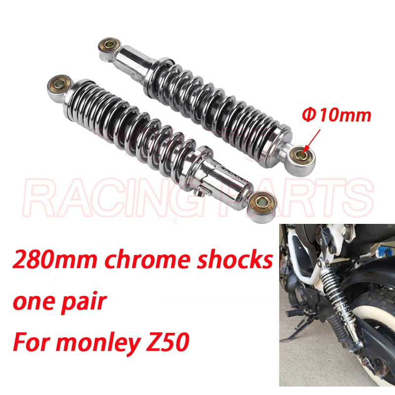 Motorcycle 280mm Chrome Shocks for honda Monkey bike Z50 Z50J Z 50 50CC pit bike