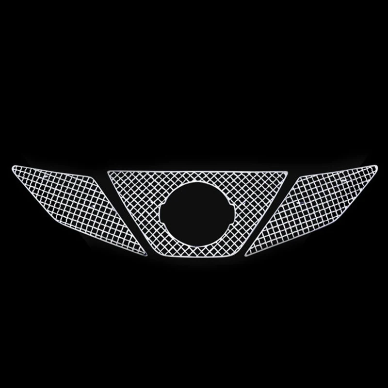 For Nissan Qashqai J11 2014 2015 2016 Honeycomb Style Front Grille Grill Bezel Screening Mesh Cover Cap Trim 3 Pcs / Set