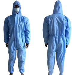 Anti Oil Water Dustproof Non-Woven Isolation Safety Sms Purification One-Piece Hooded Spray Paint Disposable Protection Clothes