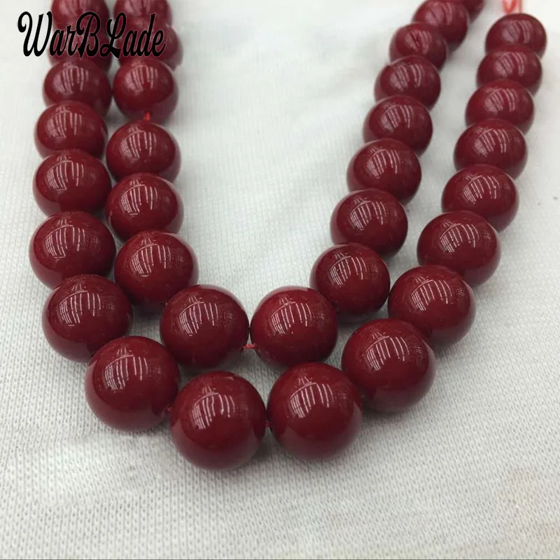 WarBLade Natural Stone Round Dark Red Coral Beads Loose Beads 4mm 6mm 8mm 10mm For DIY Bracelet Necklace Jewelry Making Findings