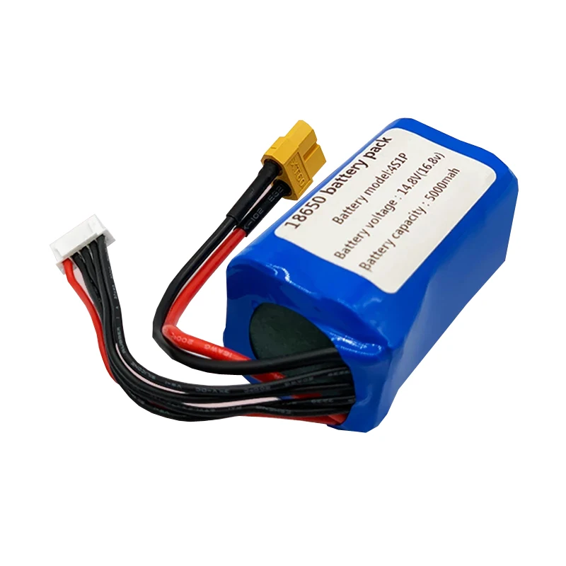 Newest 4S1P 14.8V 5Ah 16.8V High Capacity UAV Rechargeable Li-ion Battery for Various RC Airplane Quadrotor Etc XH2.54-5P XT60