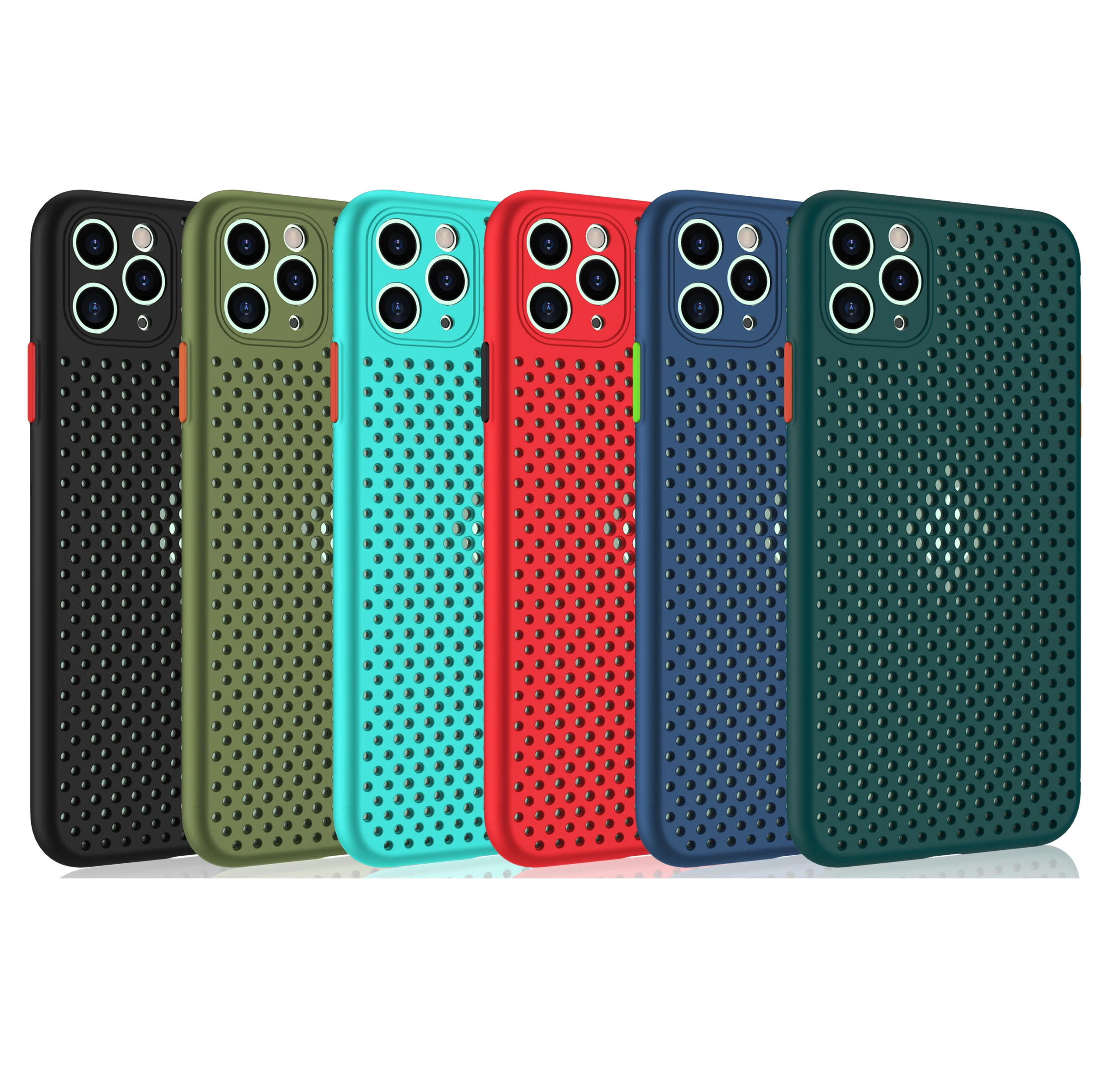 Cool Hole Case For iPhone 16 15 14 13 12 11 Pro Max Plus Mini Breatheable Net Soft TPU Silicone Cover Skin