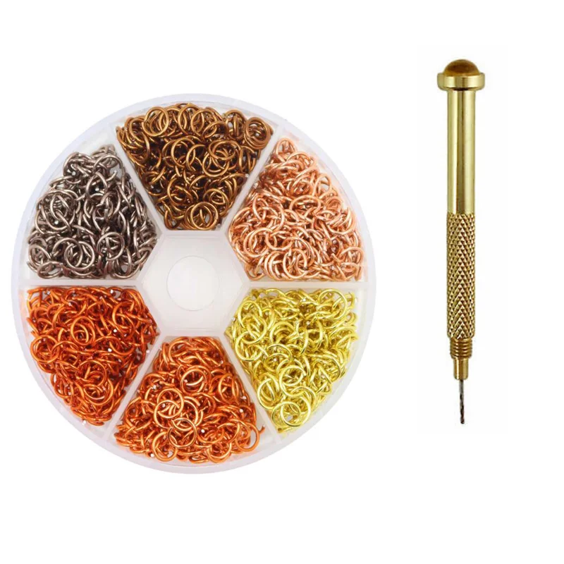 1000 قطعة + مثقوب Arylictips الشرير السحر 5-6 مللي متر الحلقات أدوات معدنية ثقب المجوهرات ربط هوب الديكور مسمار الفن سبيكة حلقة 2022