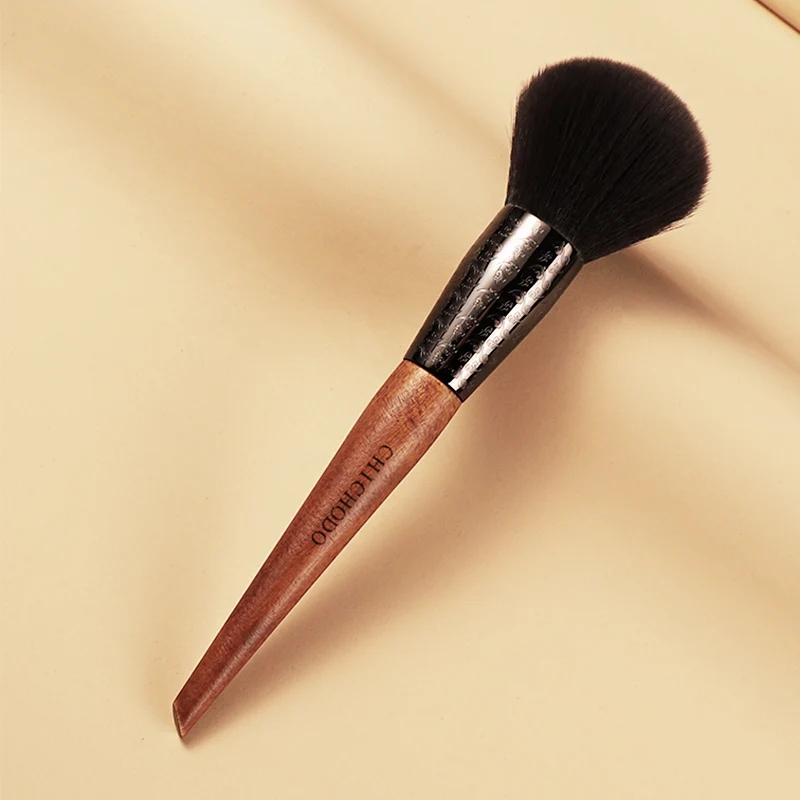 CHICHODO Makeup Brush-Amber Series Carved Tube Brushes-Synthetic Hair Powder Brush-Beauty Tool-Cosmetic Pen-F247