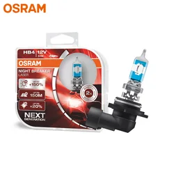 OSRAM 9006 HB4 9006NL Halogen Night Breaker Laser Next Generation 12V 51W +150% Bright White Auto Halogen Genuine Fog Bulbs Pair