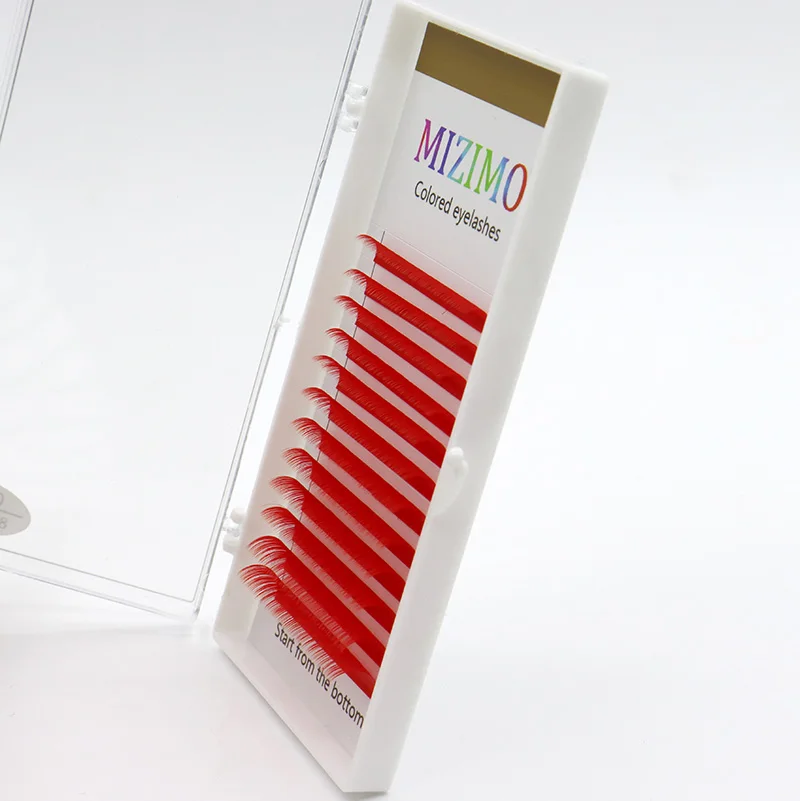 MIZIMO Color Makeup Eyelash 8-13mm Long Mixed Artificial Mink Hair Blue Red Purple Green Yellow Eyelash Extension Tool