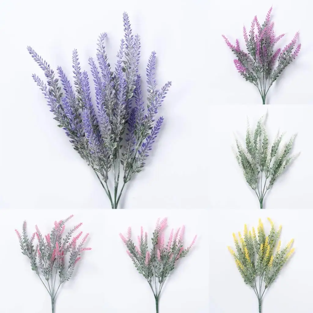 1 Bouquet Provence Lavender Artificial Flowers For Home Garden Wedding Party Decor Grain Decorative Fake Plant Silk Flowers 38cm