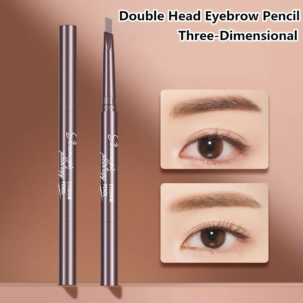 Strumento per il trucco Principianti Penna per sopracciglia tridimensionale di bellezza impermeabile Pennello per sopracciglia a doppia testa