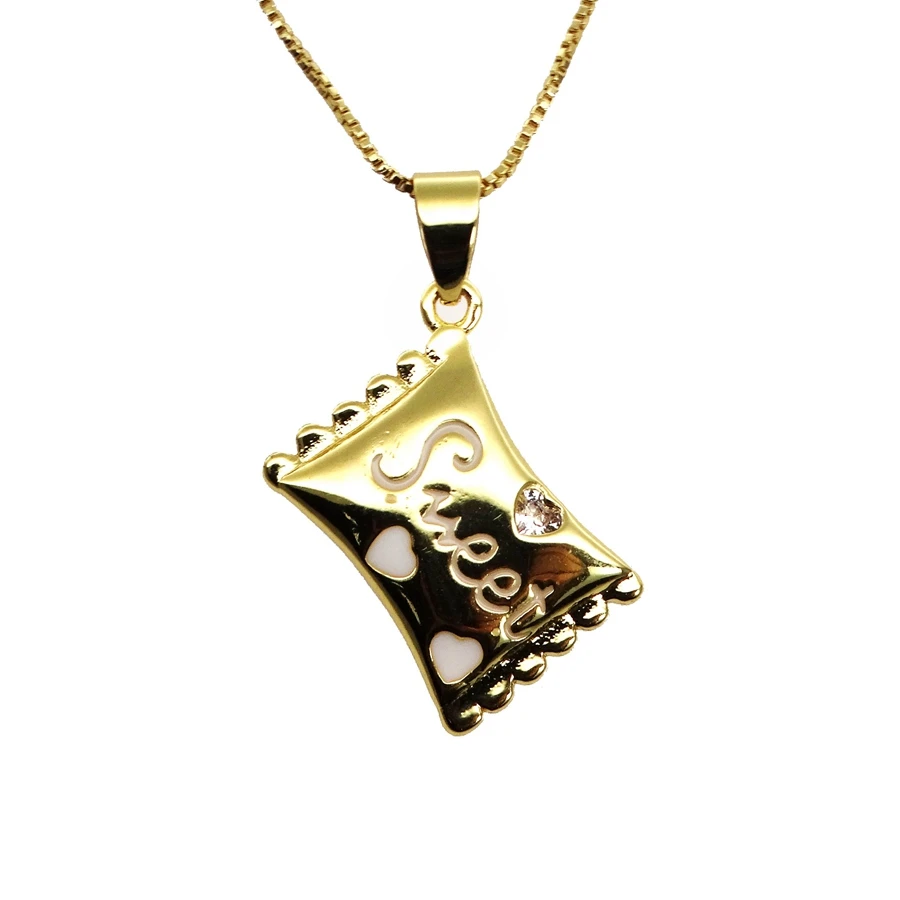 Five-pointed star Pendant necklace chain sweets pendant Drops paint FE letter Pendant necklace copper chain jewelry necklace