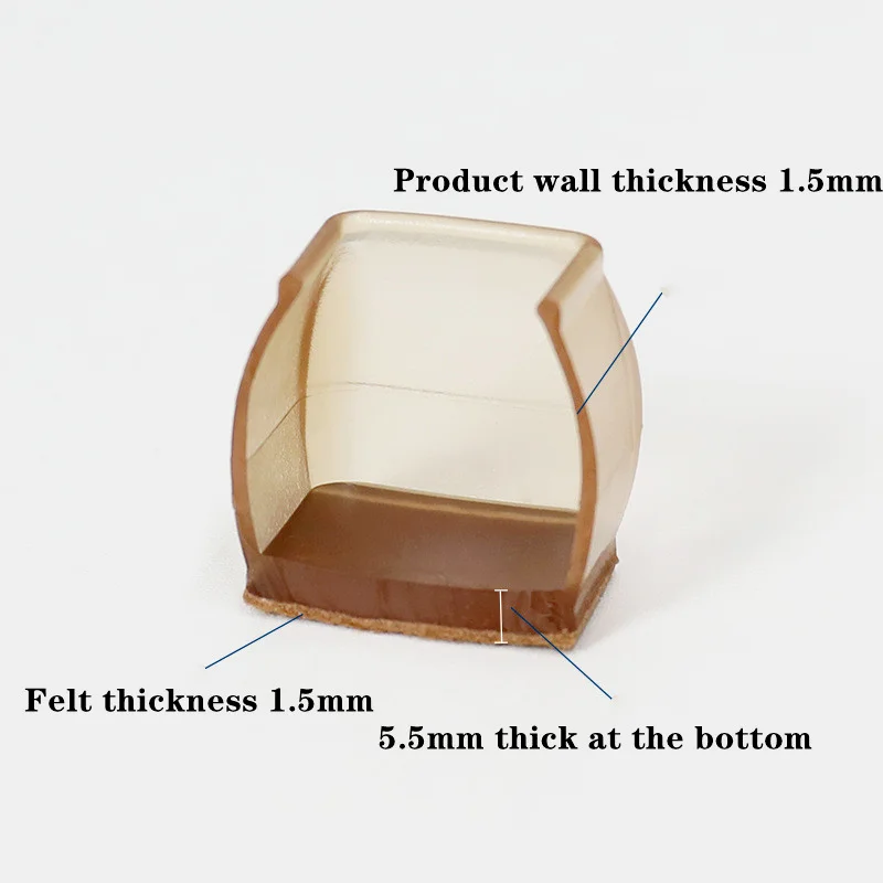 16 stuks vierkante siliconen antislip tafel stoelpootdoppen viltkussens meubelvoeten beschermhoes sokken vloerbeschermers woondecoratie