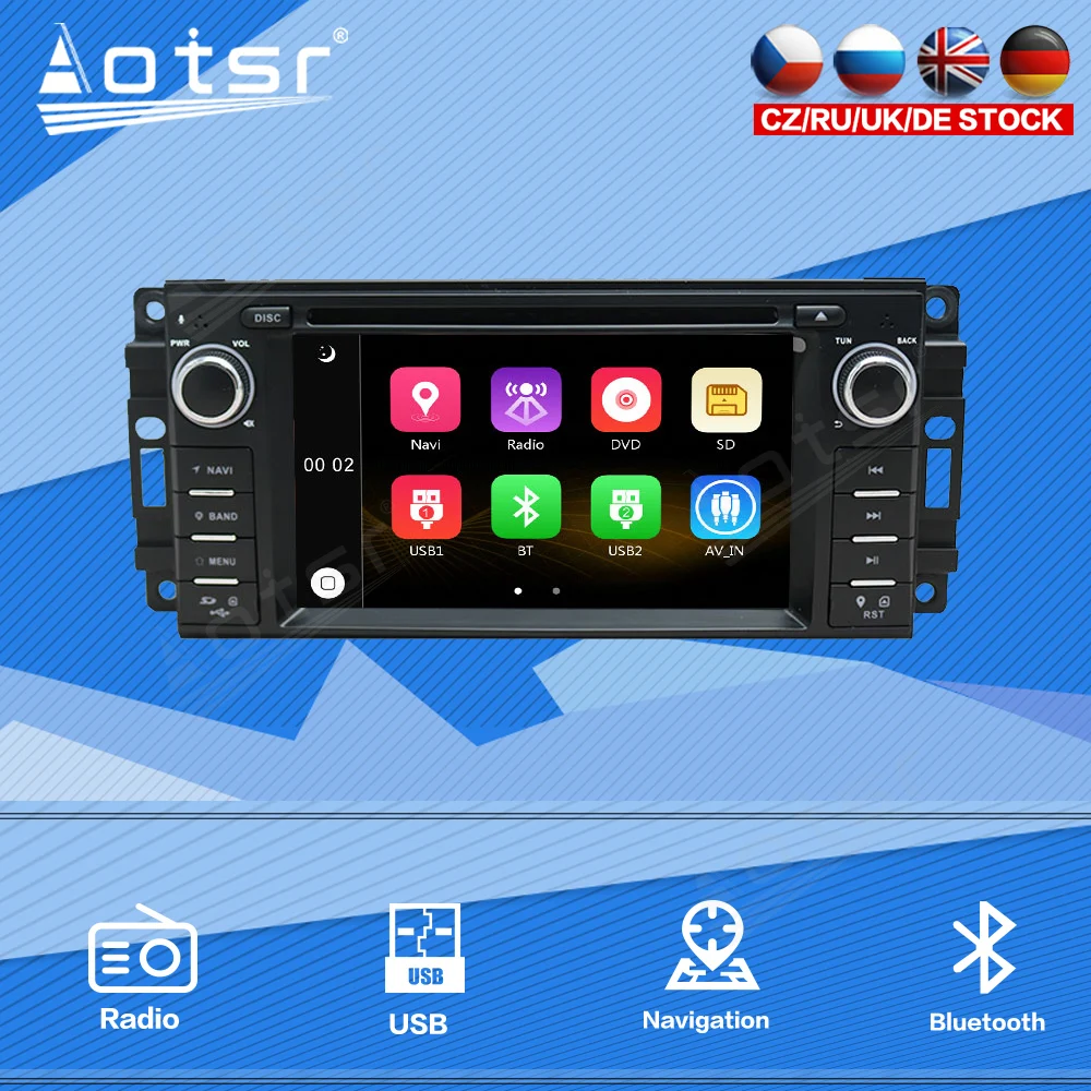 For Jeep Cherokee Compass Commander Wrangler/DODGE Caliber/Chrysler C300 Car Multimedia Player Stereo Navigation 1 din Head Unit