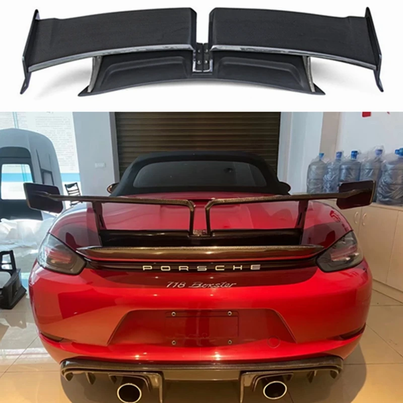 High quality Carbon Fiber Rear Trunk Lip Spoiler Wing Fits For Porsche 718 Boxster Cayman 2017 2018 2019 2020