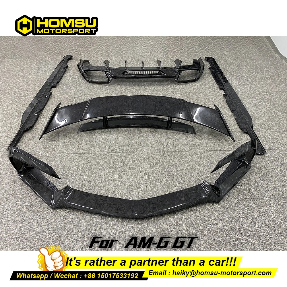 

rentec h Style Forged Carbon Fiber Kit For mercedez bens am g GT Carbon Fiber Front Lip Side Skirt Diffuser Spoiler For amg gt