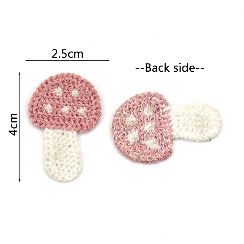 30Pcs 2.5*4cm Woolen Yarn Embroidery Mushroom Sewing Patches for Clothing Handmade Appliques Headwear Decor Crafts Accessories