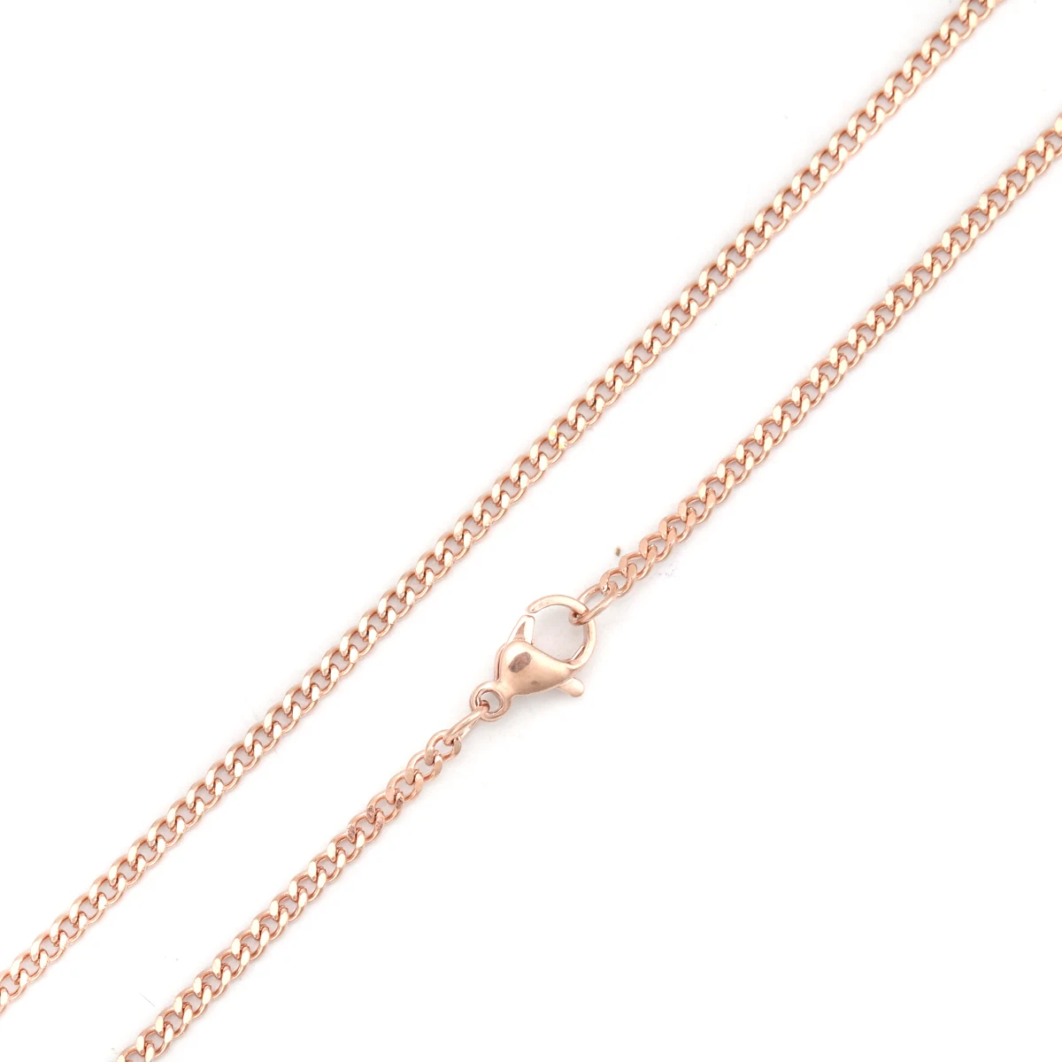 304 Stainless Steel Link Curb Chain Necklace Rose Gold 60cm(23 5/8\