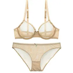 Vgplay Lace Bra Mesh See Through Hollow Lingerie Underwire Unlined Bow Adjusted-straps Transparent Bras Panties Sold Separately