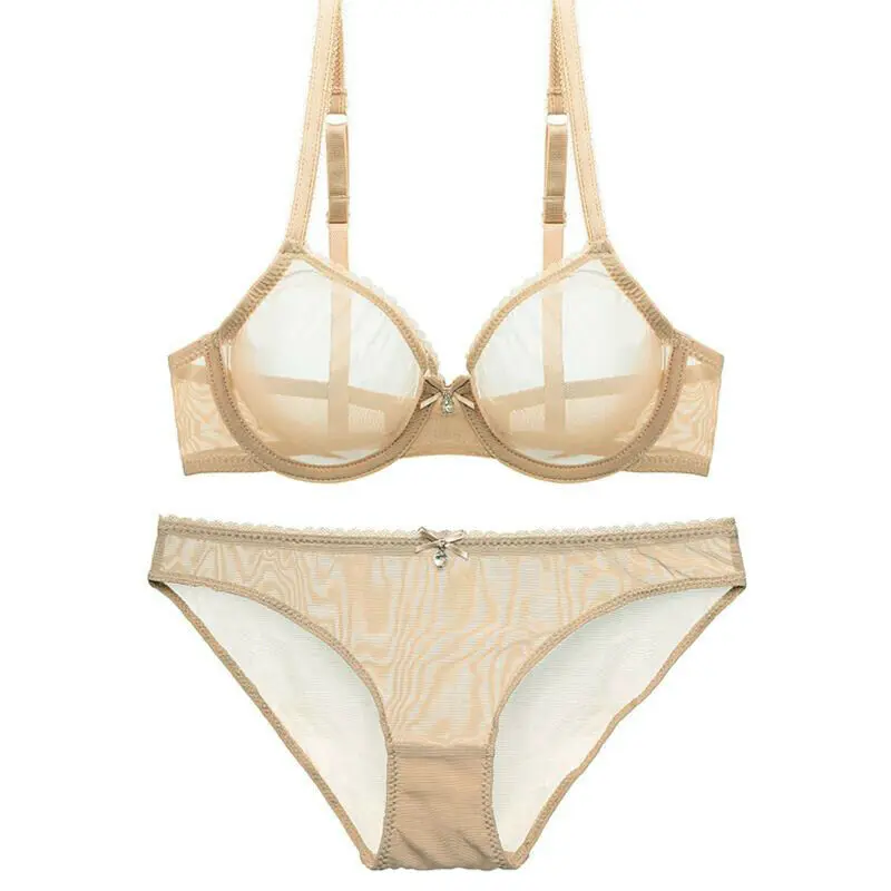 Vgplay Lace Bra Mesh See Through Hollow Lingerie Underwire Unlined Bow Adjusted-straps Transparent Bras Panties Sold Separately
