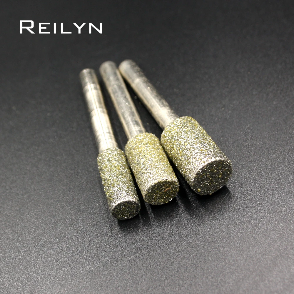 1 Máy Tính 46 # Xi Lanh Bit 6-30Mm Emery Xay Điểm Kim Cương Nhám Bit Ngọc Xay Burr Răng nha Khoa Máy Chất Mài Mòn