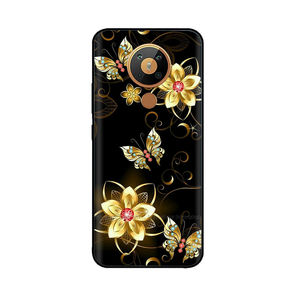 For Nokia 5.3 Silicone Case Soft Tpu Back Cover for Nokia 5.3 3.4 Bumper Printed Silicon Case for Nokia3.4 Nokia5.3 Phone flower