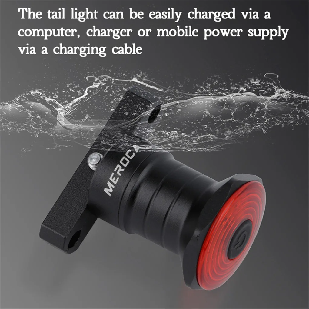 6 Models MEROCA Cycling Bike Light WR15 USB Tail Lights Intelligent Sensor Auto/Manual Mode Switch Warning COB LED Light