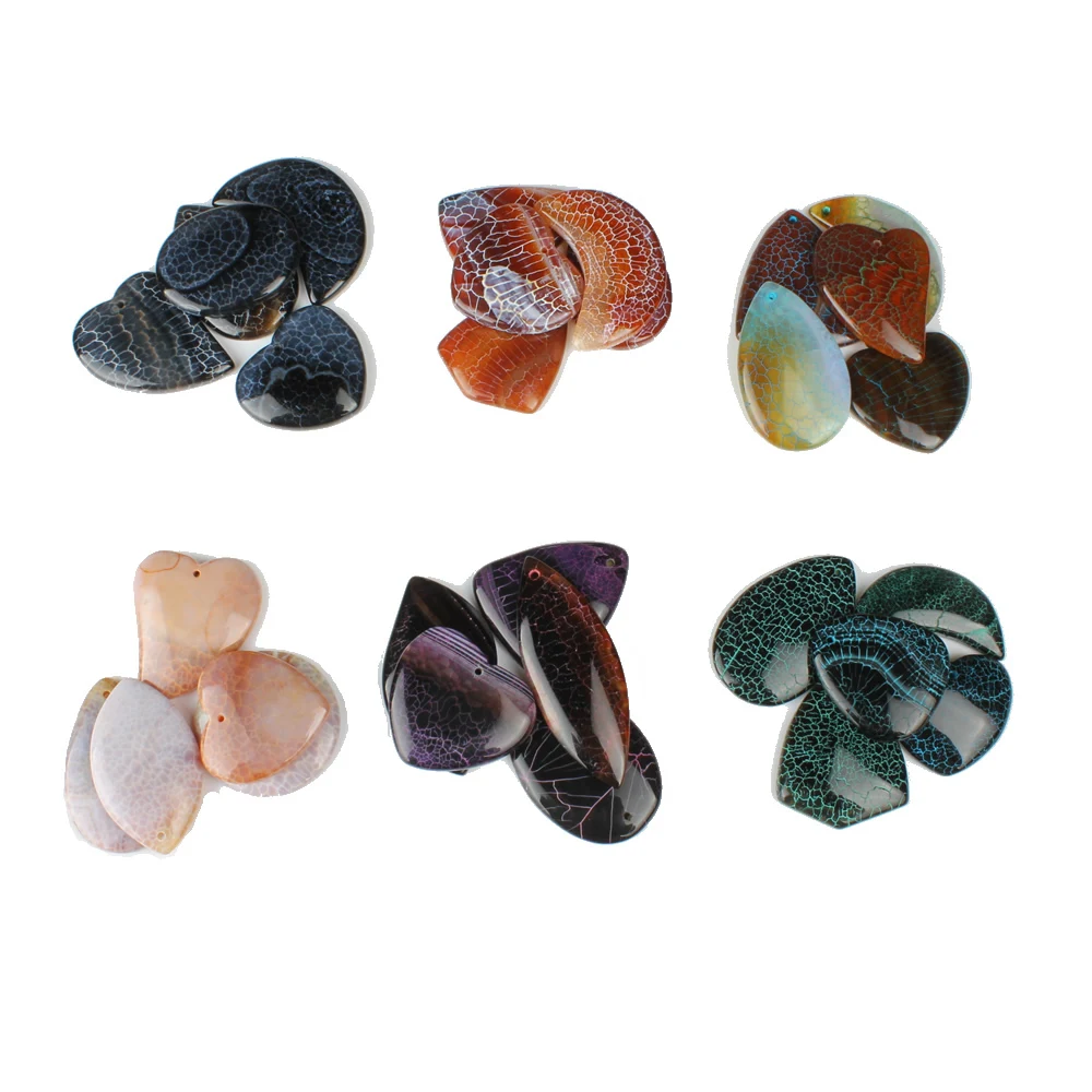 5pcs / Bag Natural Stone 31-40 * 37-55 * 6mm Geometric Color Pendant Star Jewelry Making DIY Necklace Earrings Accessories