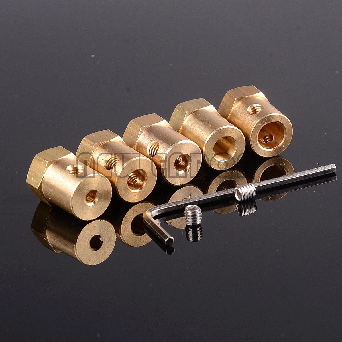 NEW ENRON Brass Shaft Couplings Coupler 3/4/5/6/7/8MM Motor 12MM Hex connector DIY Screws