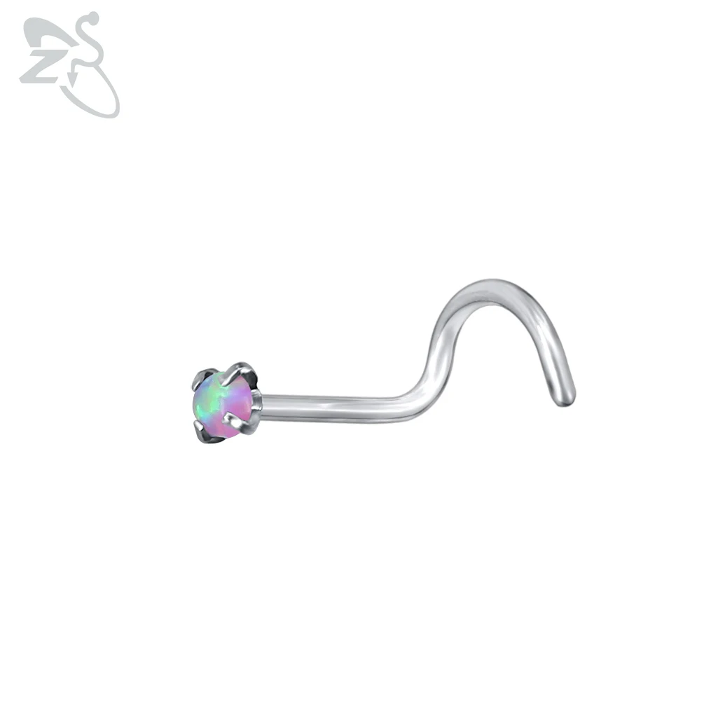 Stainless Steel Moon Heart Skull Nose Stud