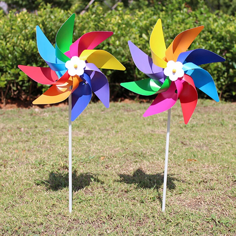 1 Pcs Garden Yard Party Camping Windmill Wind Spinner Ornament Decoration Kids Toy