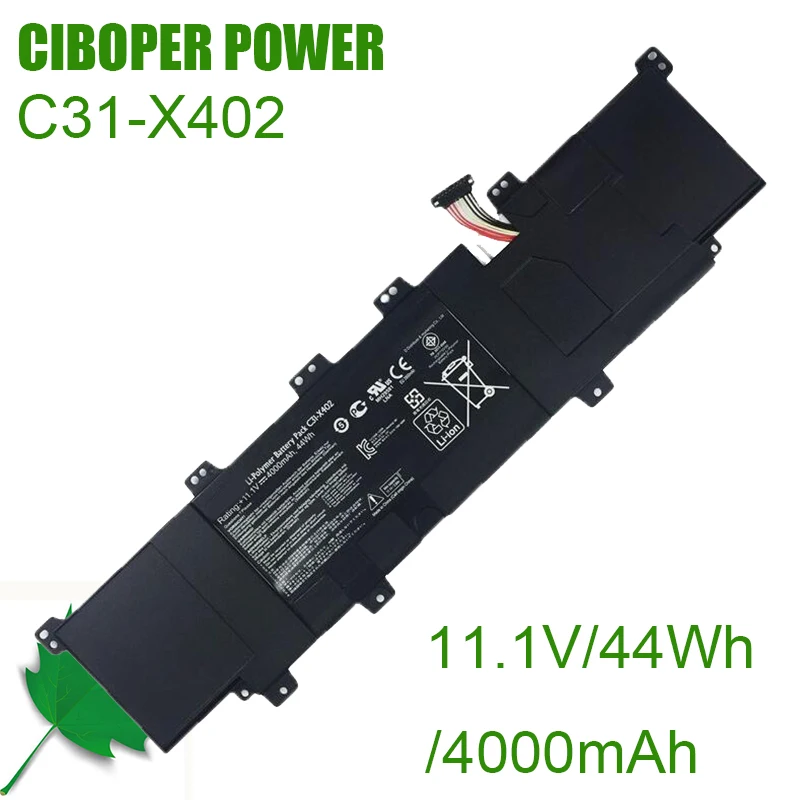 CP Laptop Battery C31-X402 11.1V/4000mAh/44WH For VivoBook S300 S400 S300C S300CA S300E S400C S400CA S400E