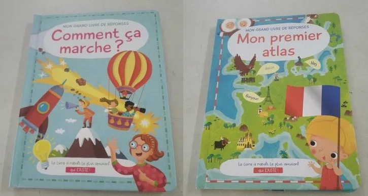 

2 Books Parent Child Kids French Book The Popular Science Knowledge Learning Reading Cardboard Book Age 6 up